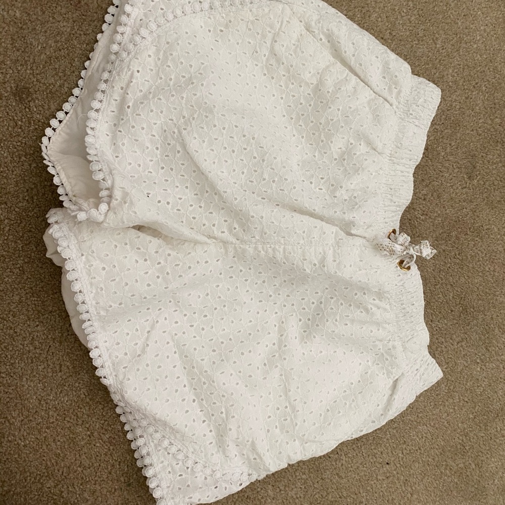 White Patterned Shorts
